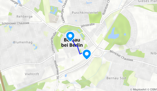Kartenausschnitt Bernau(b Berlin)